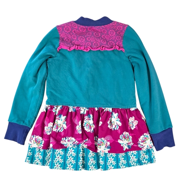 Wildflowers Be Bold Stand Up Girls Ruffle Multicolor Patchwork Jacket  - Size 8 - Picture 4 of 8